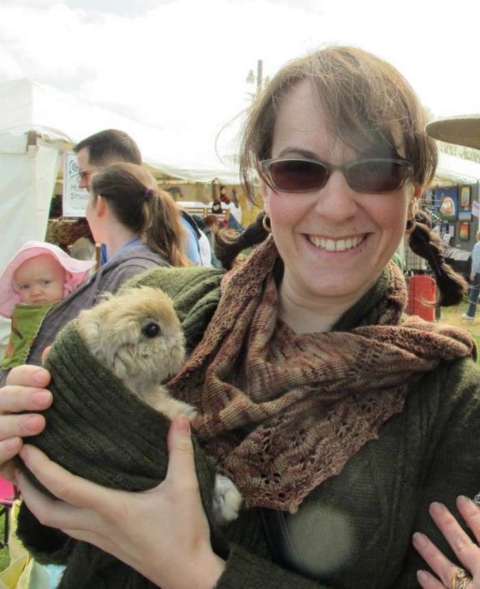 Deborah with a Cuddly Bunny