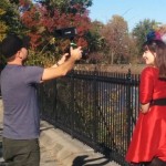 Melanie filming in Central Park