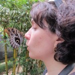 Deborah with a friendly butterfly