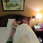 Melanie snuggling with her roses