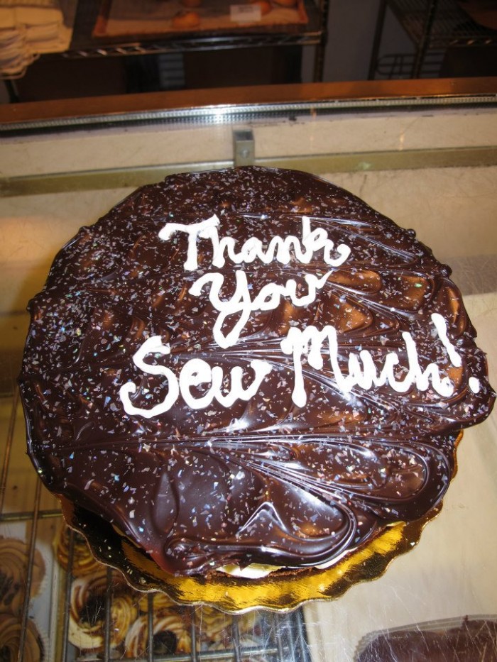 A cake, to thank the nice fabric store woman